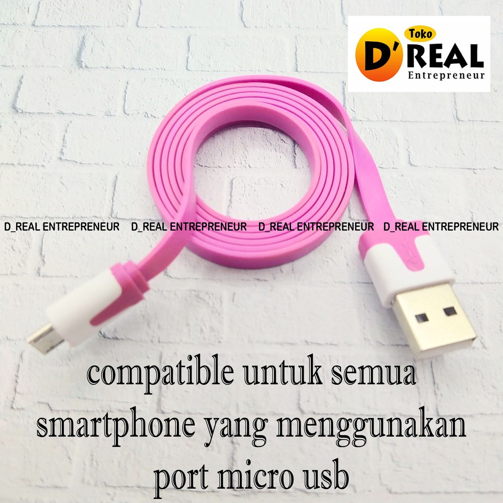 [ Isi 2pcs ] KABEL CHARGER FAST CHARGING 2.1A GEPENG MICRO USB CABLE FOR ANDROID HIGH QUALITY