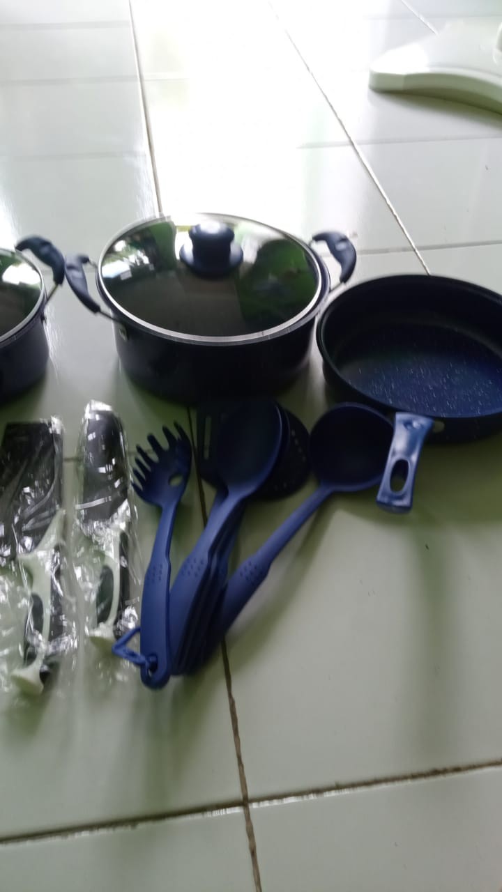 Teflon Panci Set Warna Cookware Set Frypan Saucepan Milkpot Free Spatula 6pcs Ibu-ibu Wajib Punya!!