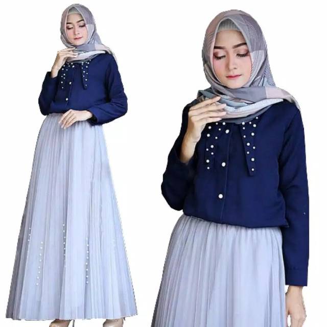 Viana set setelan rok tutu pakaian wanita fashion muslim