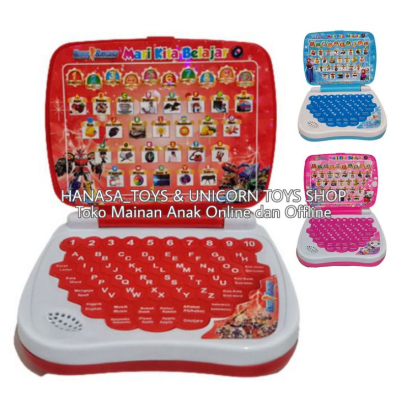 Laptop Edukasi 2 bahasa - Mainan Edukasi Laptop Dua Bahasa