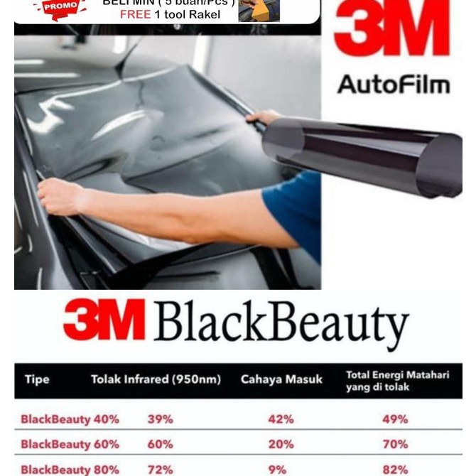 Sale kaca film 3M black beauty80%/kaca film mobil/kaca film tolak panas 80%