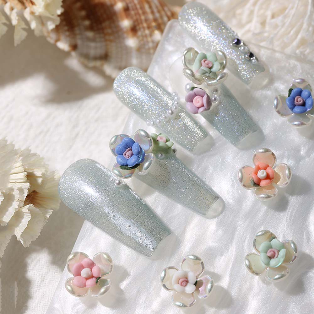 Mxbeauty Ornamen Bunga Keramik 3d Aneka Warna Untuk Dekorasi Nail Art