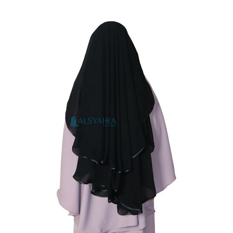 Niqab Yaman 2 Layer Bisban Size M Sifon Jetblack By Alsyahra Exclusive