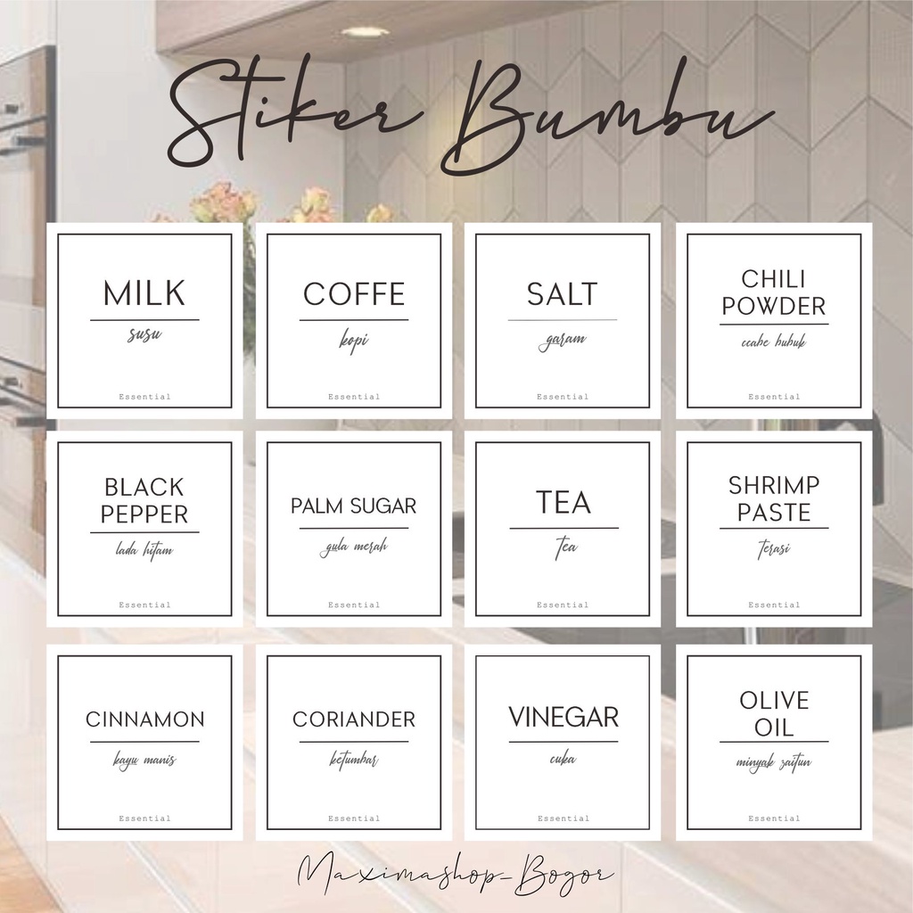 

Sticker Label Tempat Bumbu Masakan Anti Air Ukuran 5x5 cm