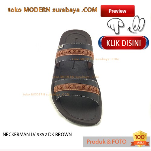 NECKERMAN LV 9352 DK BROWN sendal pria sopan casual flat flip flop