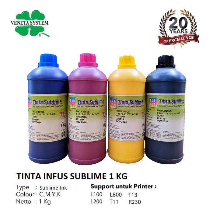 Tinta Refill Sublime for Print Head Epson / Budjet Sublim Isi Ulang 1KG / Tinta Sablon / Kaos / Mug