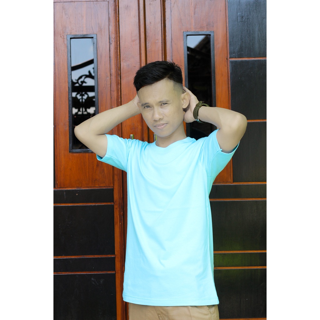 Kaos Polos Premium (Warna Biru Turkis Baby)