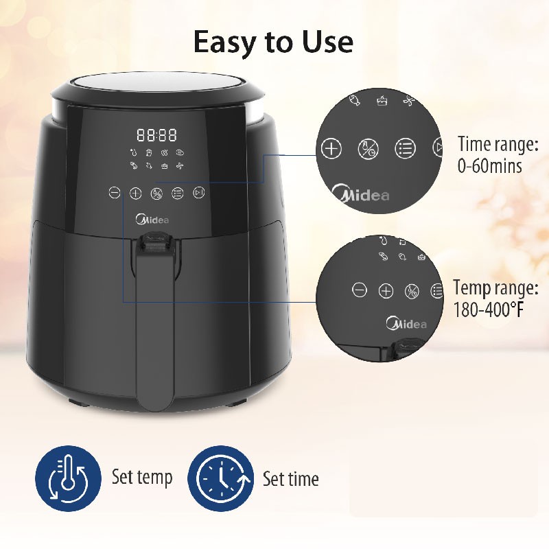 Midea Air Fryer MF-CN35B Kapasitas 4.7L -Penggoreng Elektrik Digital