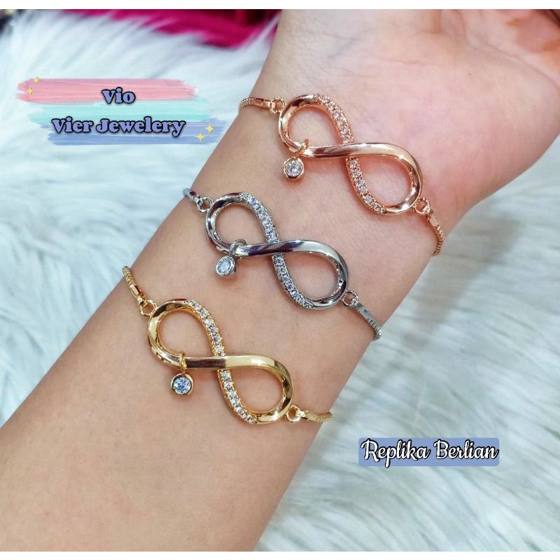 Gelang Brecelent (Vier) Replika Berlian Lapis Emas / Zirconia