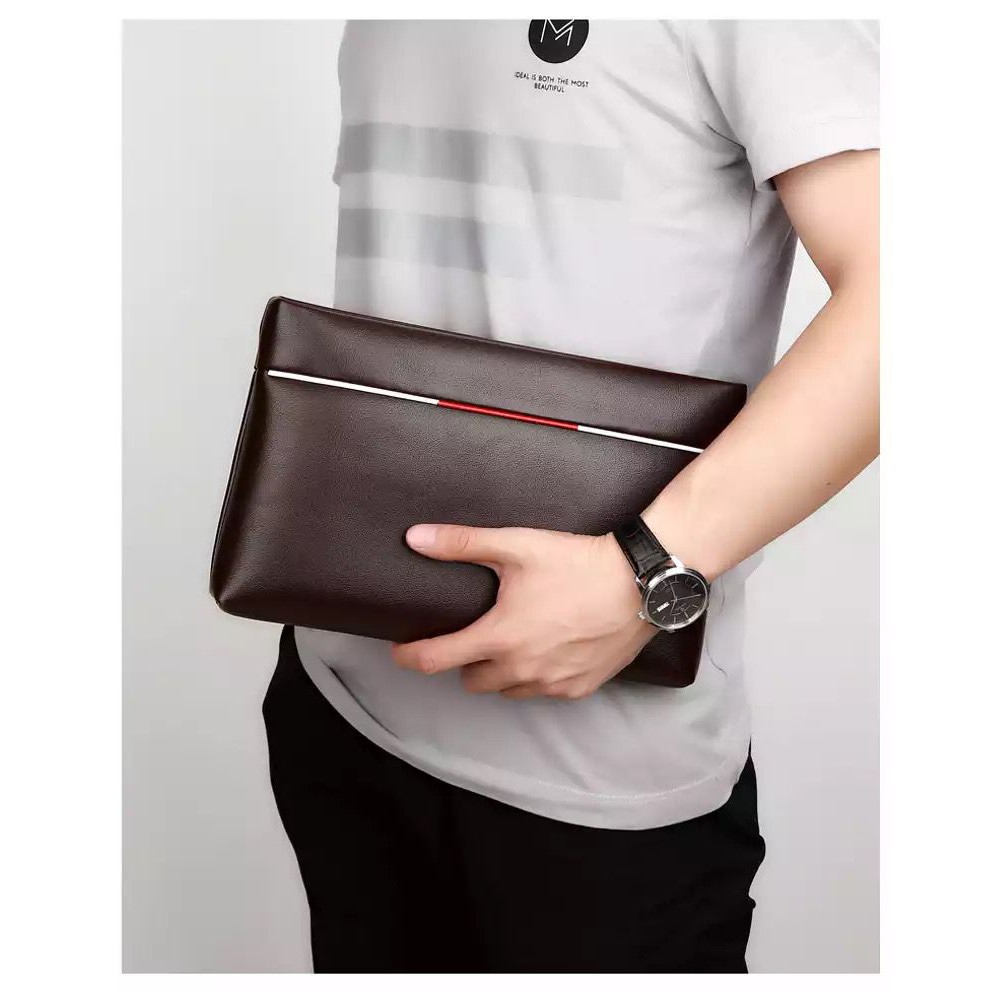 Handbag Pria Clucth Kulit PU Leather Men's Business - Dompet Besar Pria