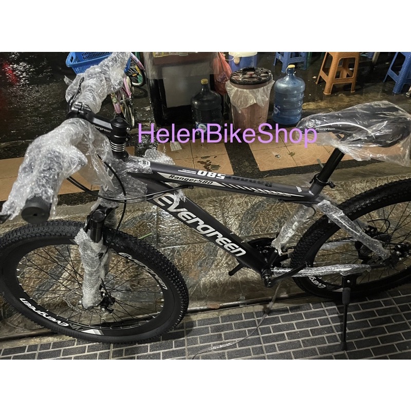 Sepeda Gunung MTB 26 Evergreen type 580 Gigi  24 Speed(Gosend atau Grab)-Abu-abu List Putih