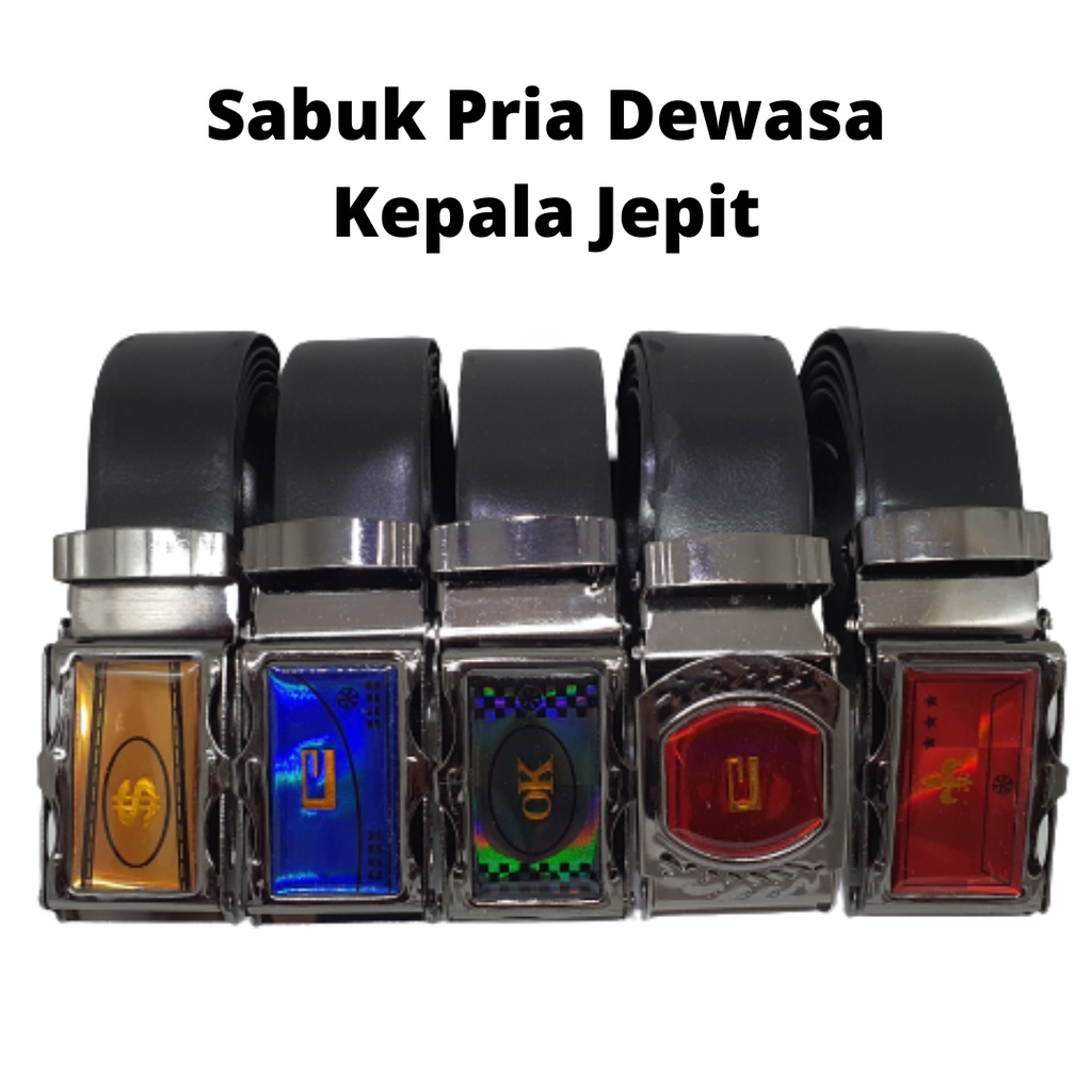 Sabuk Pria Dewasa Panjang Bahan Kulit sintetis Harga Murah dan Keren Model Kepala Jepit