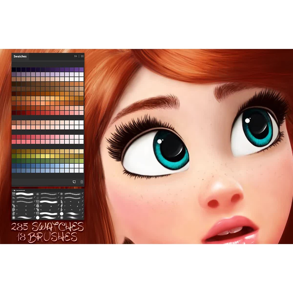 Cartoon Portrait Swatches - Photoshop