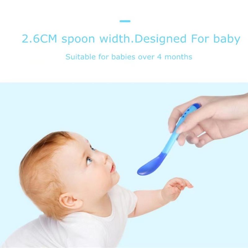 Sendok Makan Bayi / Sendok Bayi Silikon Sensor Panas/ Alat Makan Sendok Bayi