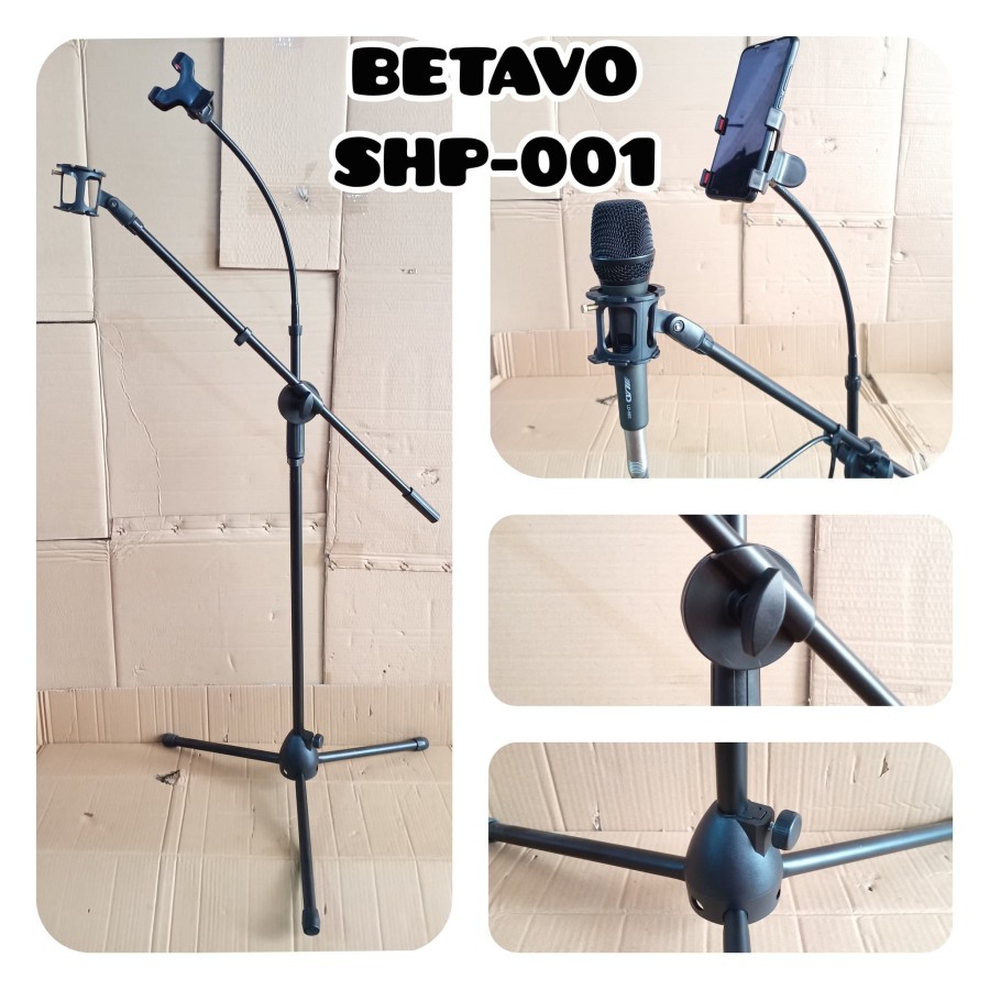 BETAVO SHP 001 STAND MIC LANTAI DAN HOLDER HP STANDDING MICROPHONE