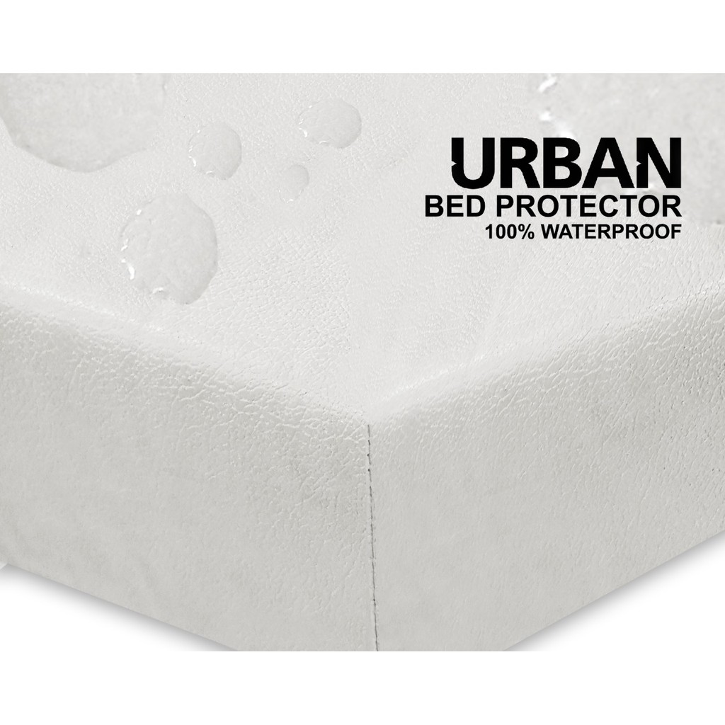 BED PROTECTOR URBAN WATERPROOF UK 200 x 200 ANTI TUNGAU, CAIRAN, OMPOL PELINDUNG MATRAS