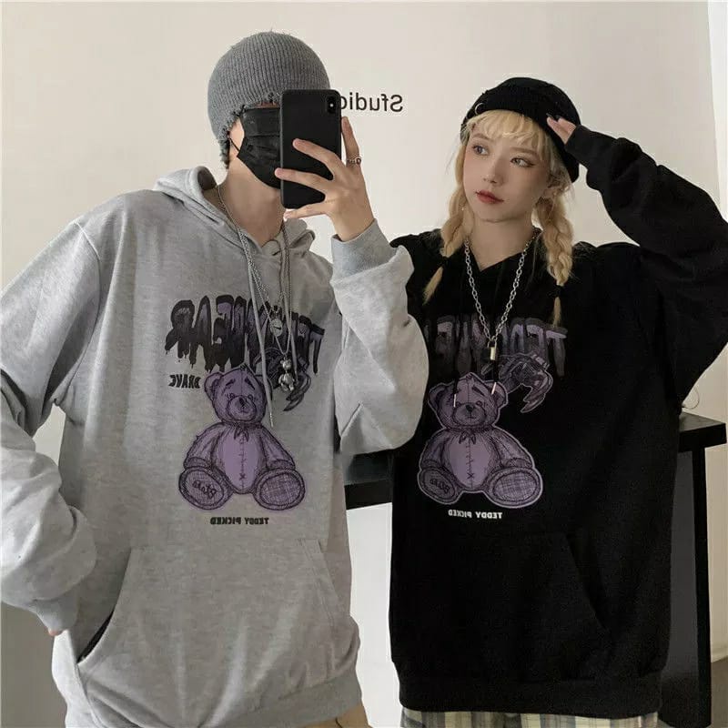 Sweater Pria/Wanita Grosir Berkualitas -Creepy Teddy Hodie