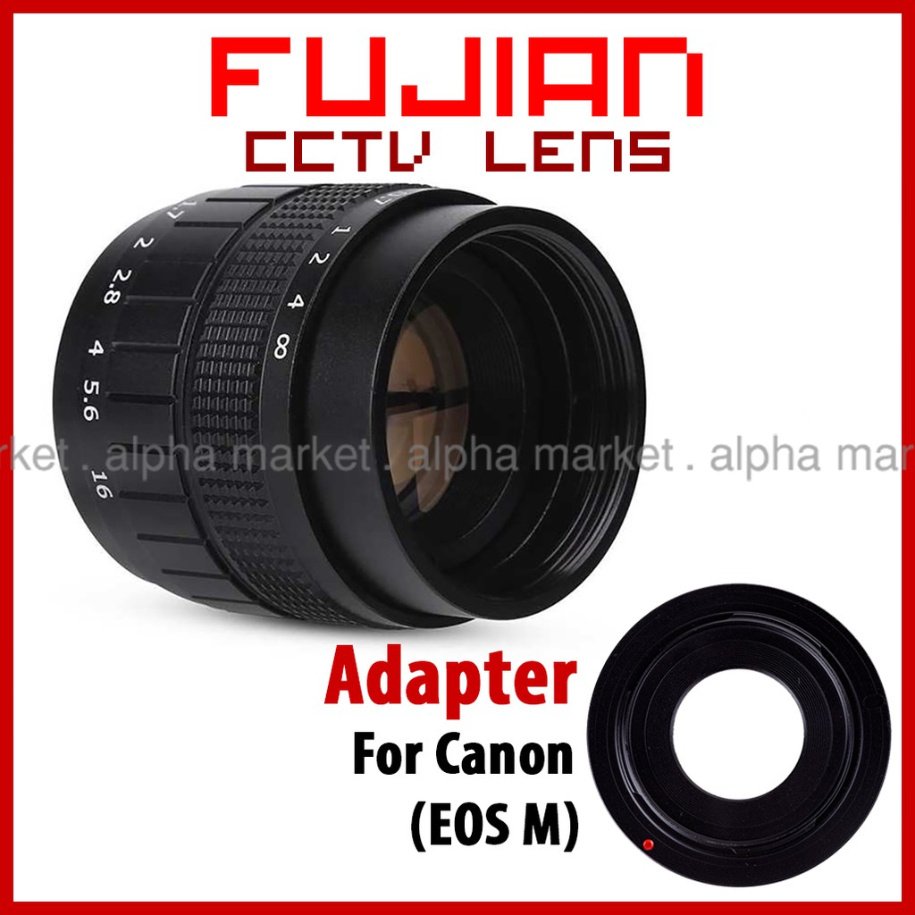 NEW Lensa Fix Fujian CCTV Lens 35mm f1.7 Black Adapter Adaptor Converter ke to for Kamera Camera Can