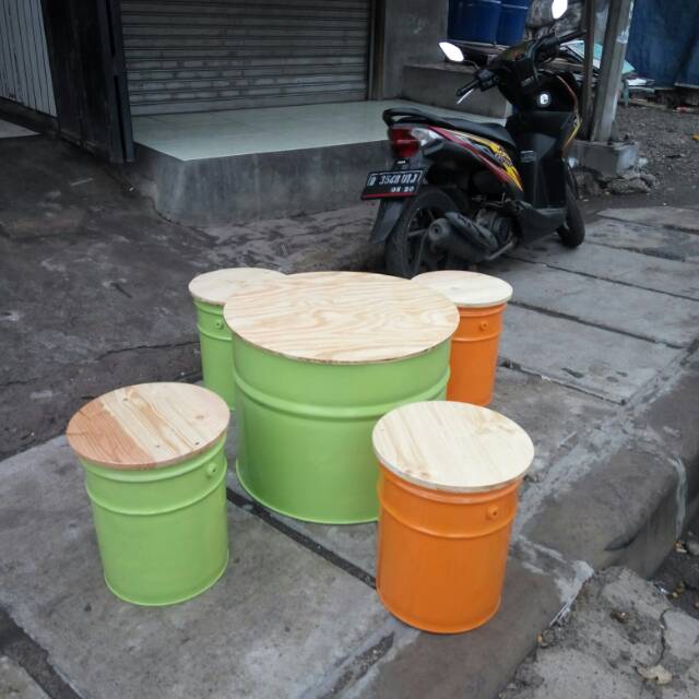 Kursi tong dan meja drum kursi cafe meja cafe