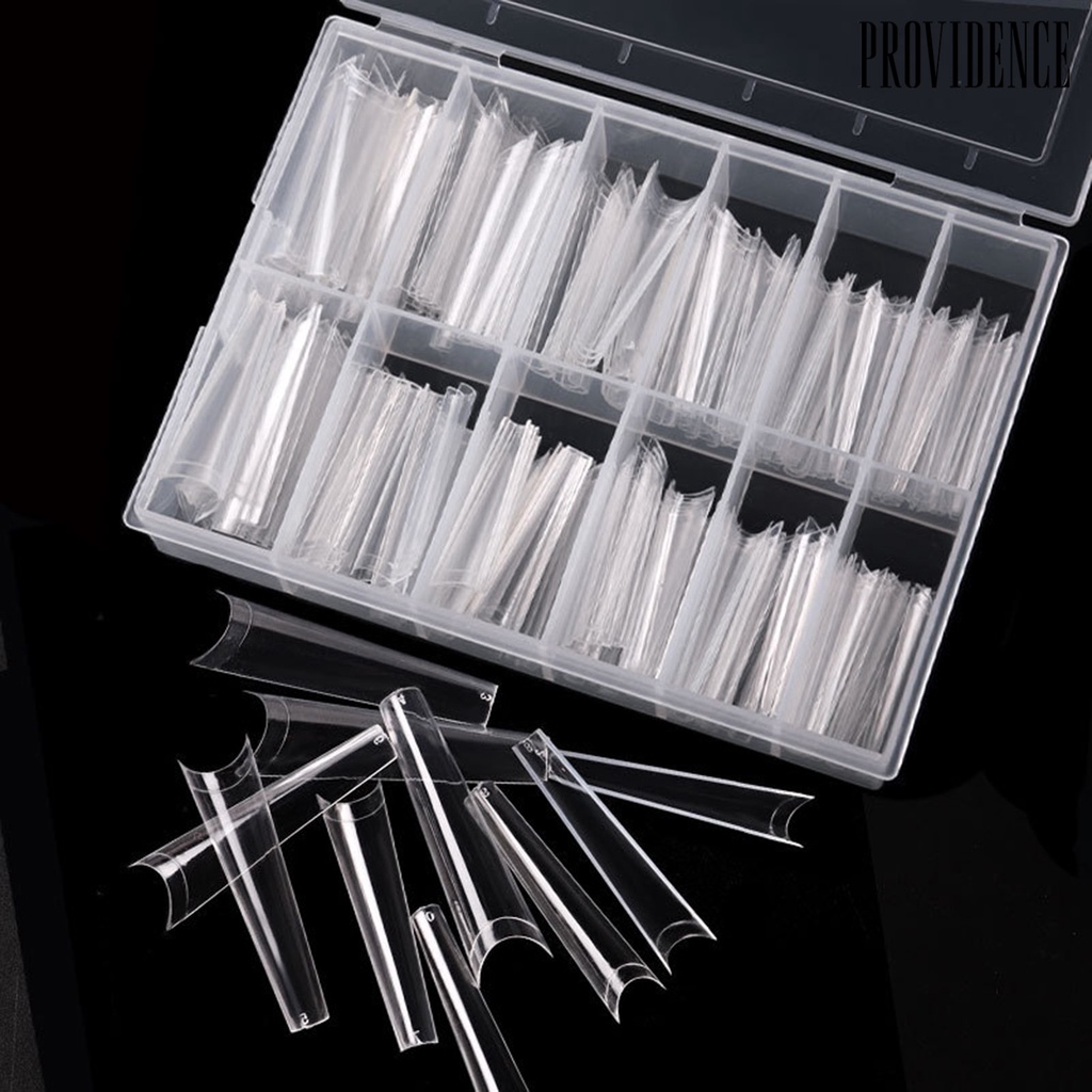 Providence 240Pcs/Box Nail Tips French Styles Flat Head Ultra Long Coffin Half Cover Extra Long Nail Tips for Female