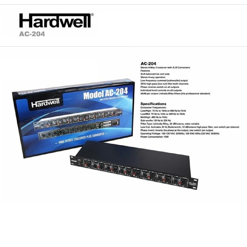 Crossover Hardwell AC 204 AC204 Original 4 Way Subwoofeer