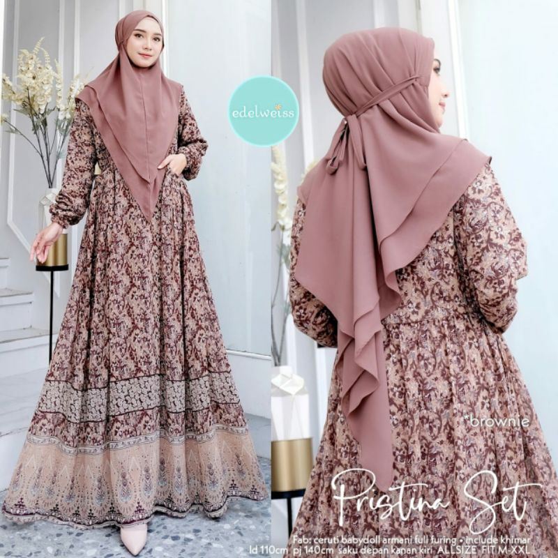 pristina set syari dress ori edelweis