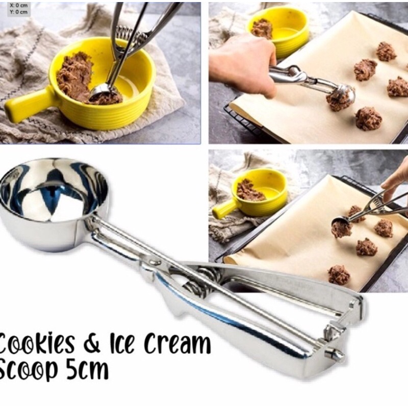 Scoop Ice Cream 5cm Sekop Es Krim Adonan Kue Sendok scope