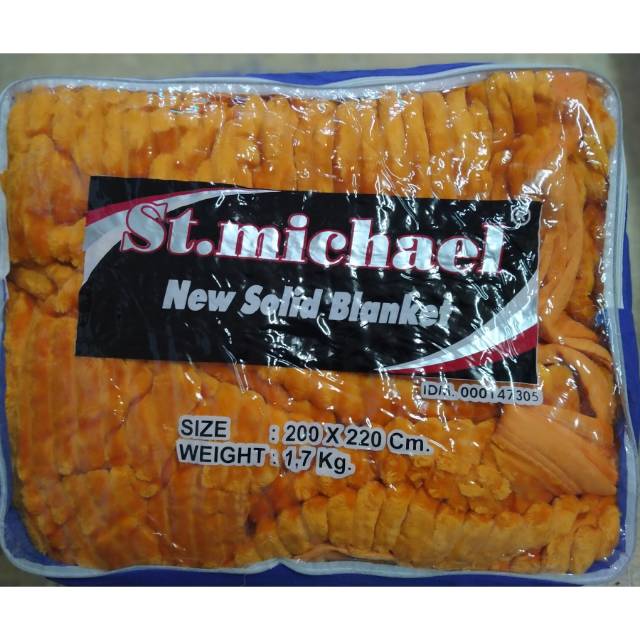 Selimut embos merk st,michael solid embos