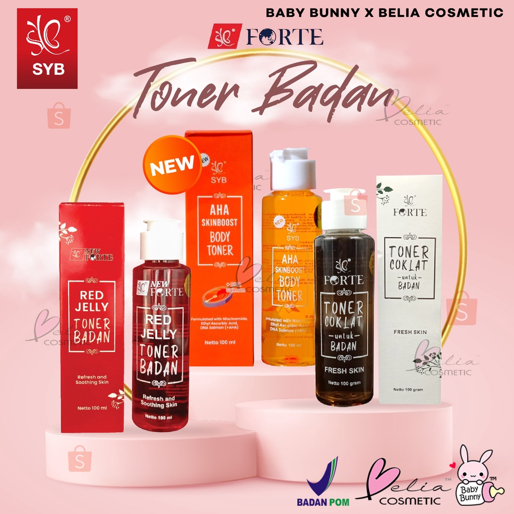 ❤ BELIA ❤ SYB Toner Badan Red Jelly | Toner Coklat 100ml | AHA SKINBOOST BODY TONER | Toner Wajah Putih | Toner Tubuh (✔BPOM)