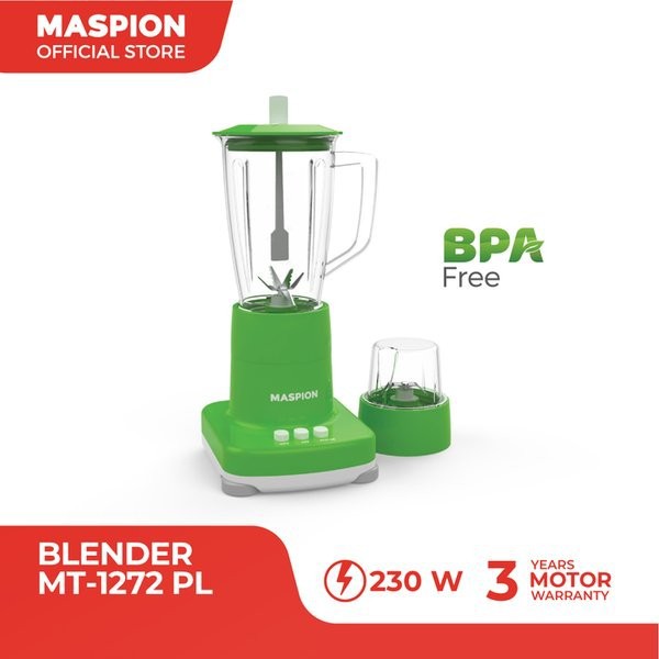 MASPION Blender Plastik 1 Liter MT 1273 PL -  With Dry &amp; Wet Mill - 3in1 3 Tabung - Garansi Resmi 1 Tahun