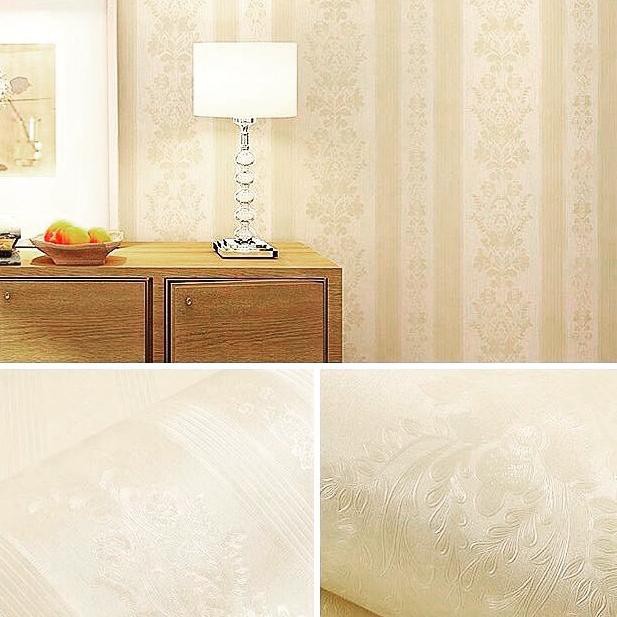 (zbt-234) BATIK POLOS CREAM - wallpaper dinding - wallpaper sticker dinding - ukuran : 45cm X 10m ..