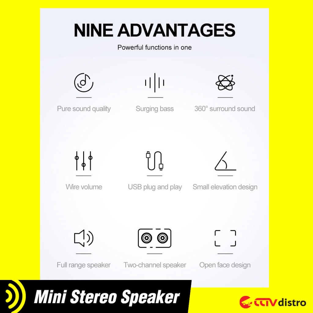 A10 Speaker USB Aktif Mini Speker Kecil Spiker Laptop PC Komputer TV Bass RGB Gaming Active Portabel