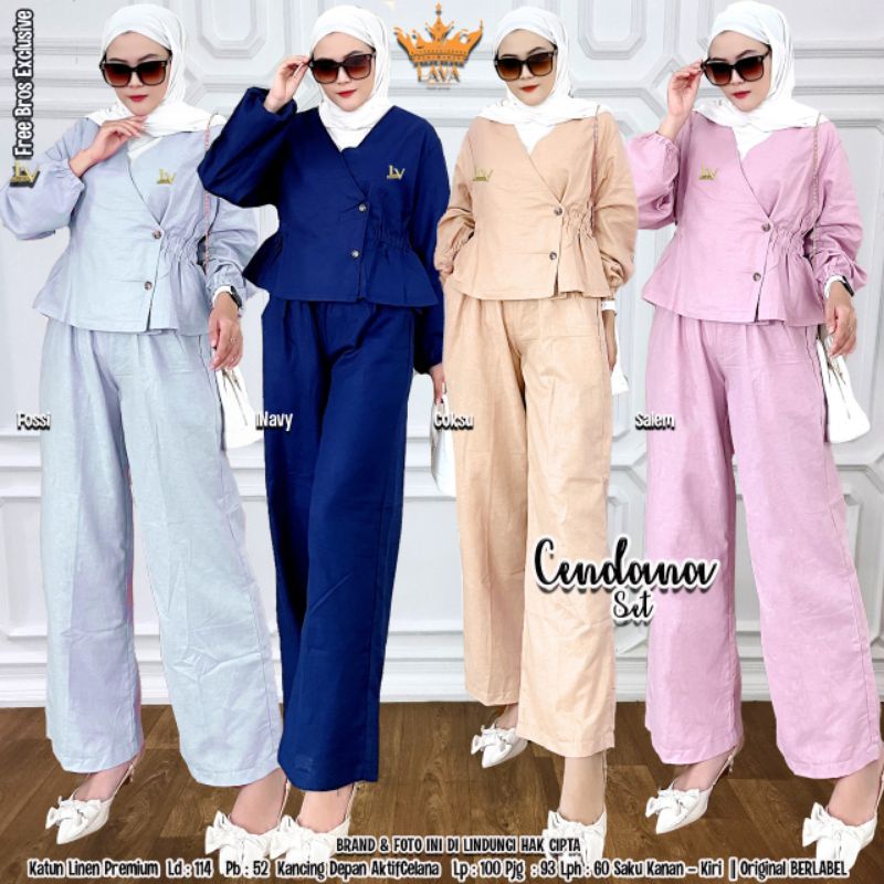 CENDANA SET /SETELAN WANITA/SETELAN JUMBO/SETELAN LINEN/ORIGINAL