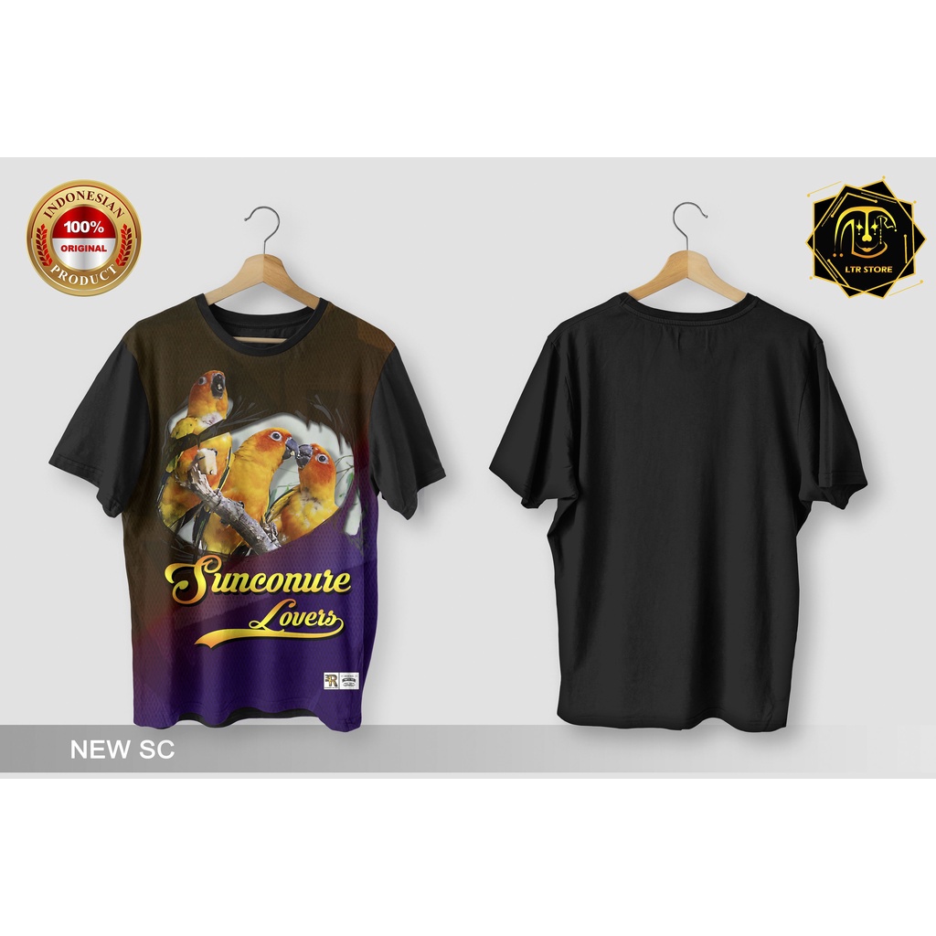 [ BAYAR DI TEMPAT ] BAJU PRINTING GAMBAR BURUNG SUN CONURE NEW SC - KAOS DISTRO ORIGINAL MOTIF HEWAN