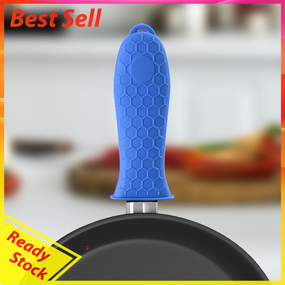 Silicone Anti-Hot Pot Handle Grip Cover Non-Slip Honeycomb Skillet Sleeve