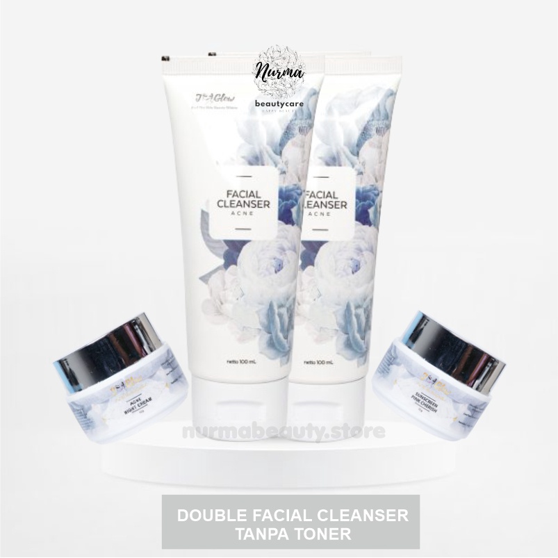 Jglow J glow Skincare Acne Krim Jerawat Perawatan Kecantikan Pemutih Wajah Glow Glowing BPOM Aman-2xFacial W/O Toner
