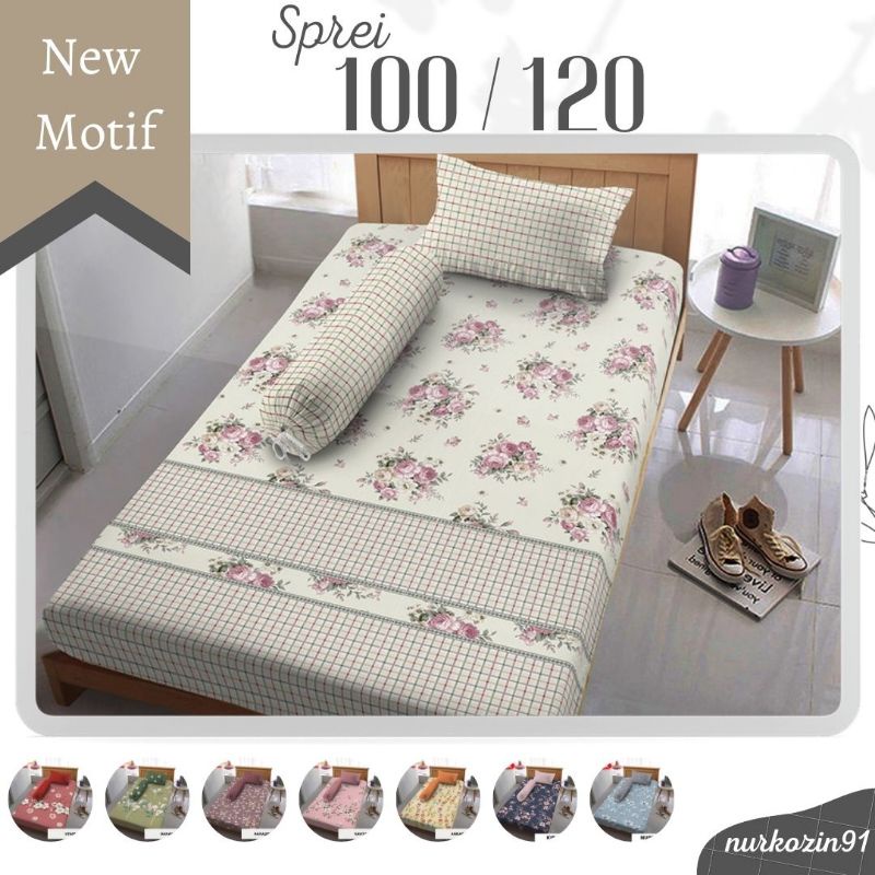 Sprei Kintakun D'luxe Edisi Nirmana 120x200 / 100x200 New Motif Bunga (3in1) 20 cm