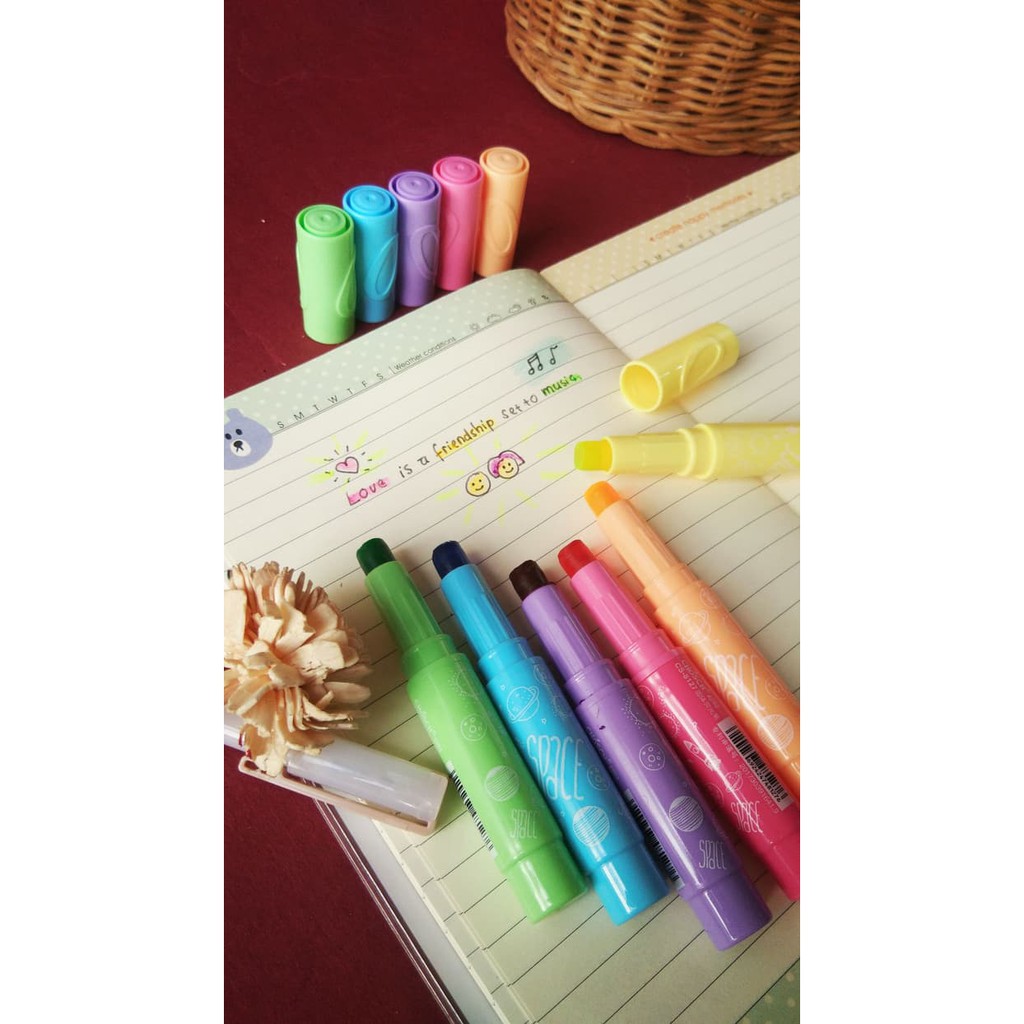 

Set Mini Stabilo / Spidol Mewarnai / Highliter - Model Lipstik 6 color Murah