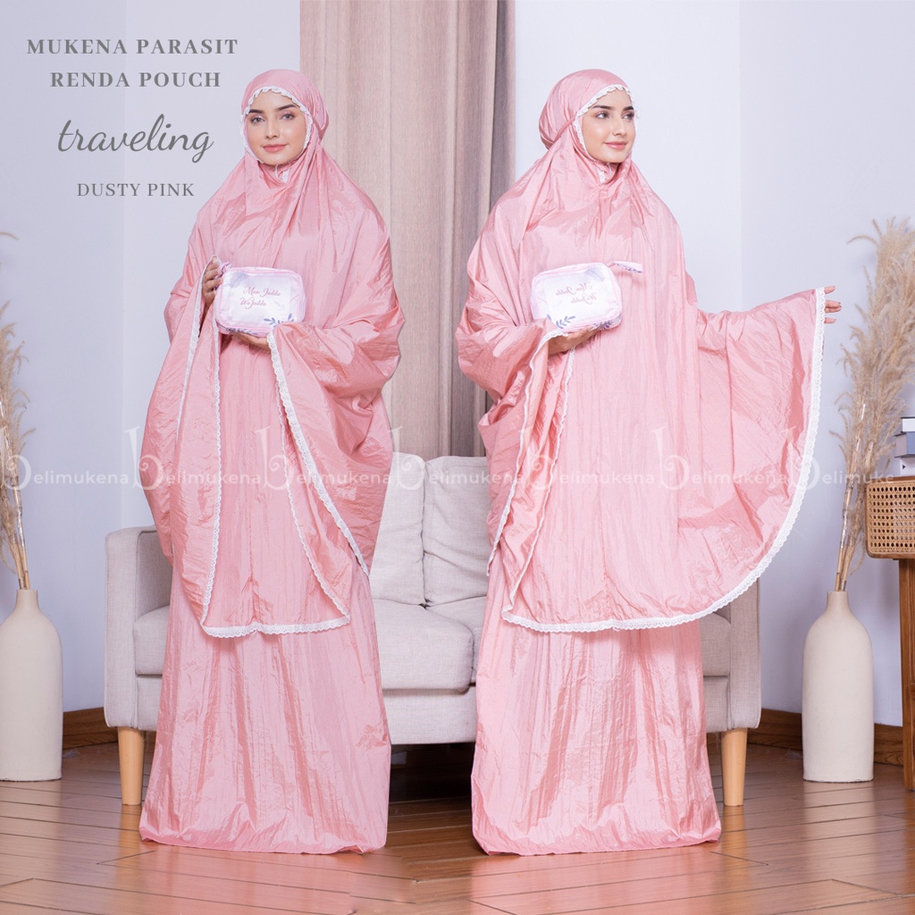 Mukena Dewasa Parasit Renda Pouch Traveling (JUMBO)