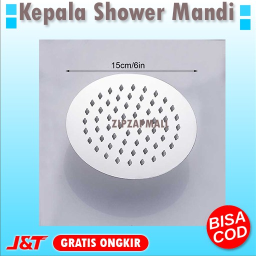 Kepala Shower Mandi Stainless Steel - Kepala Shower Kamar Mandi Toilet Bentuk Bulat Murah Original