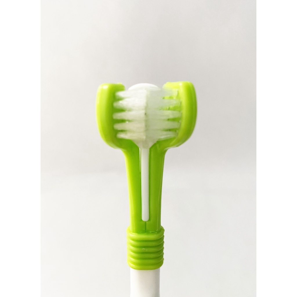 Sikat Gigi 3 Sisi Anjing Kucing Hewan / Pet Cat Dog Toothbrush 3 Side Brush Headed Import