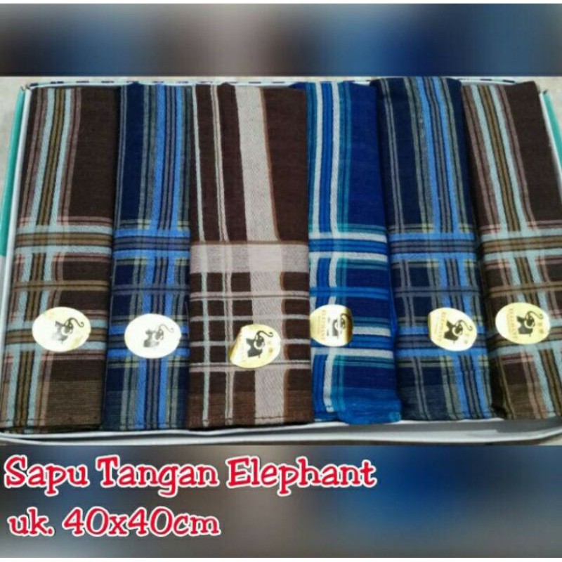 6 Pcs Sapu Tangan Elephant/Sapu Tangan Gajah/Sapu Tangan Katun/Sapu Tangan Murah/Lap/Slampek