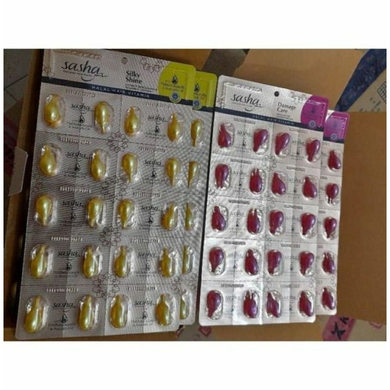 SASHA HAIR VITAMIN / VITAMIN RAMBUT SASHA DEMAGE CARE - SILKY SHINE ISI 20 BUTIR