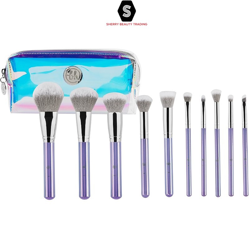 BH Cosmetics Hello Holo 10 Pcs Brush Set Bonus Holographic Bag