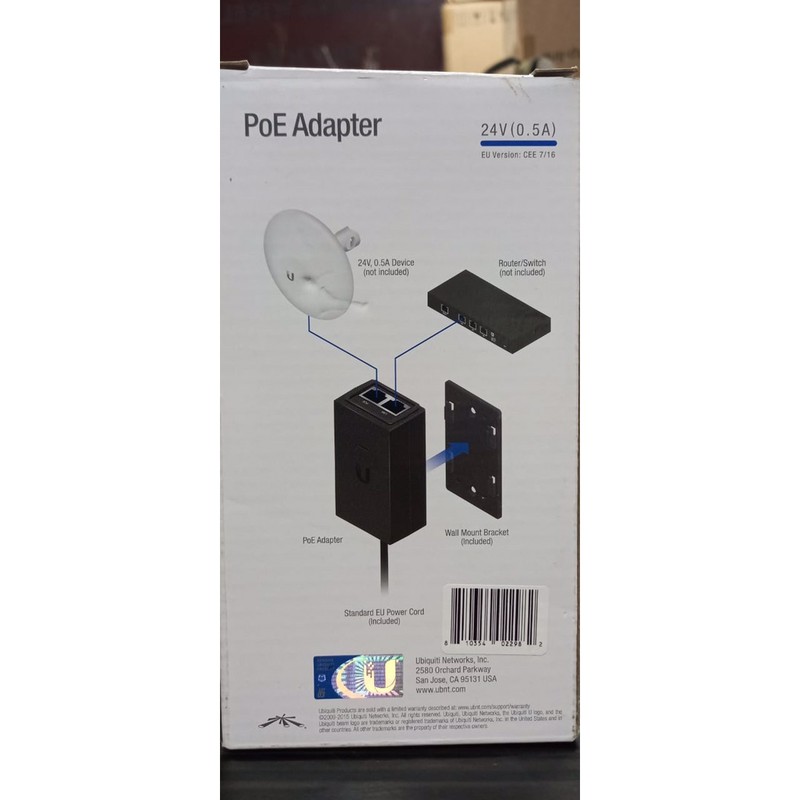 Ubiquiti Adaptor Poe 24v 0.5A Fast Ethernet