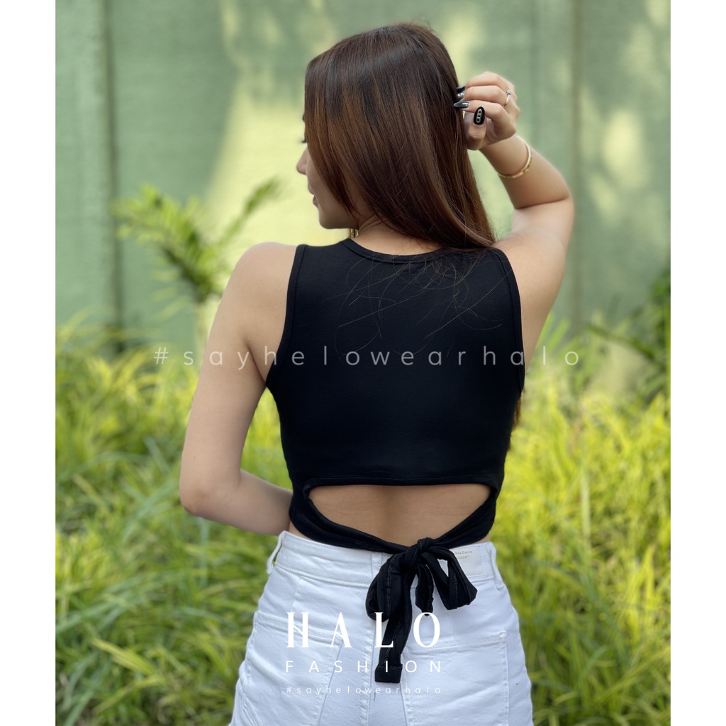 [HaloFashion] Carla Sexy Backless Crop Top Tank Top Korean Fashion