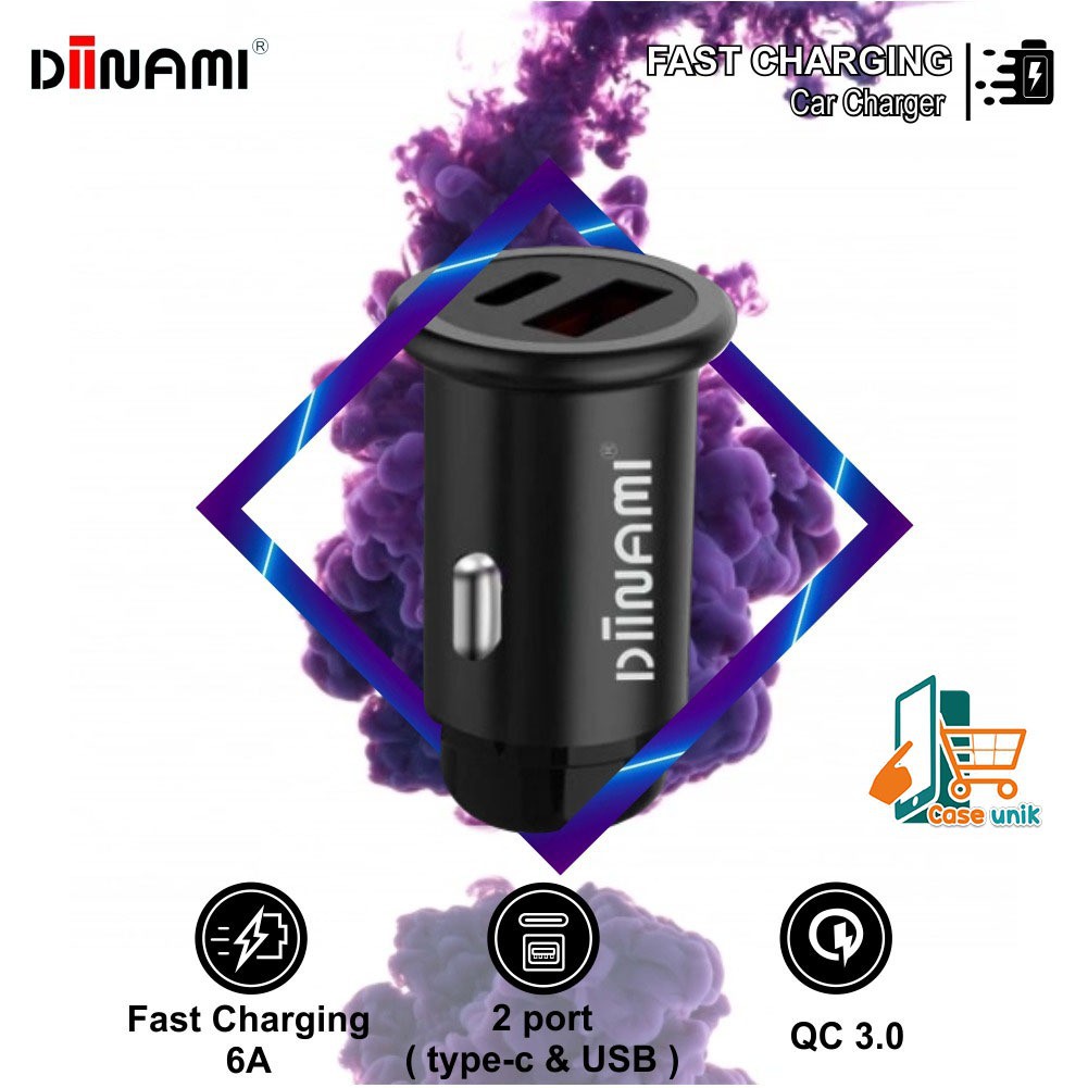 BM078 Saver Cashan mobil original DIINAMI C17 dual usb qualcom 6A Samsung oppo xiaomi iPhone Vivo CS2204