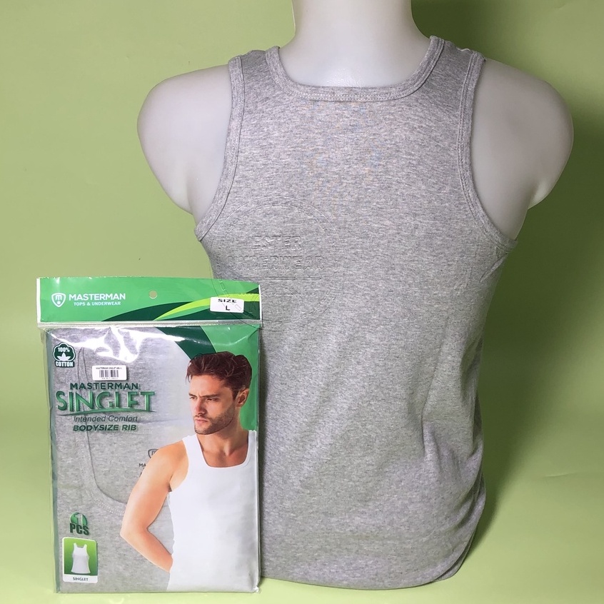 Kaos Singlet Pria MASTERMAN SMAS Abu Misty ISI 1Pcs