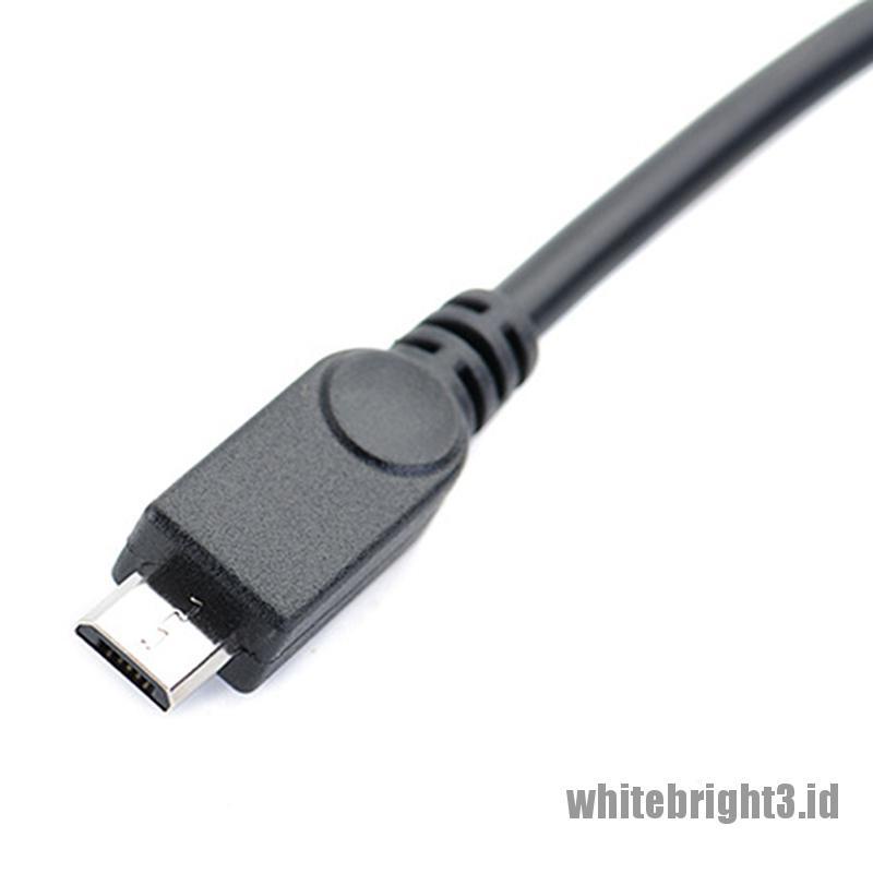 &lt; White3 &gt; Kabel Data OTG Micro USB Male Ke USB B Male Panjang 3.2ft Untuk Smartphone / Tablet