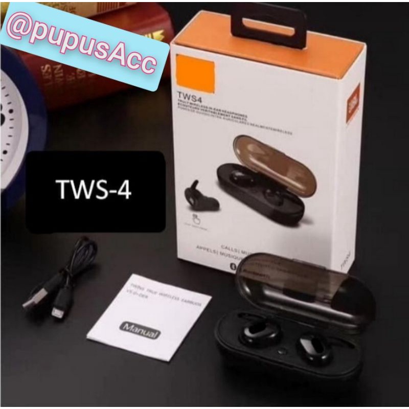 Handfree bkuetooth Tws-4 earphone wirelles 5.0